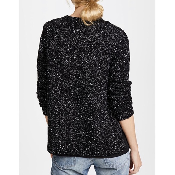 Club Monaco Kaelane Mixed Media Sweater Black Size Medium - Picture 4 of 16